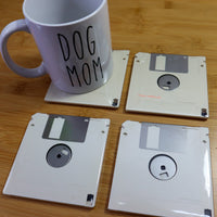 Floppy Disk Coasters Made From Real Floppy Disks / Beige / 4-Pack / TC_J