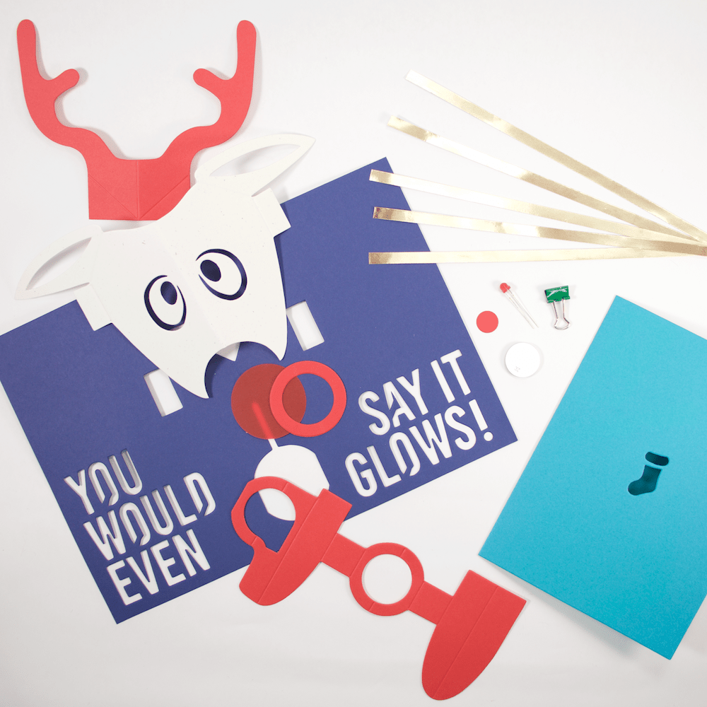 DIY Light-Up Pop-Up Card Kit - Rudolph