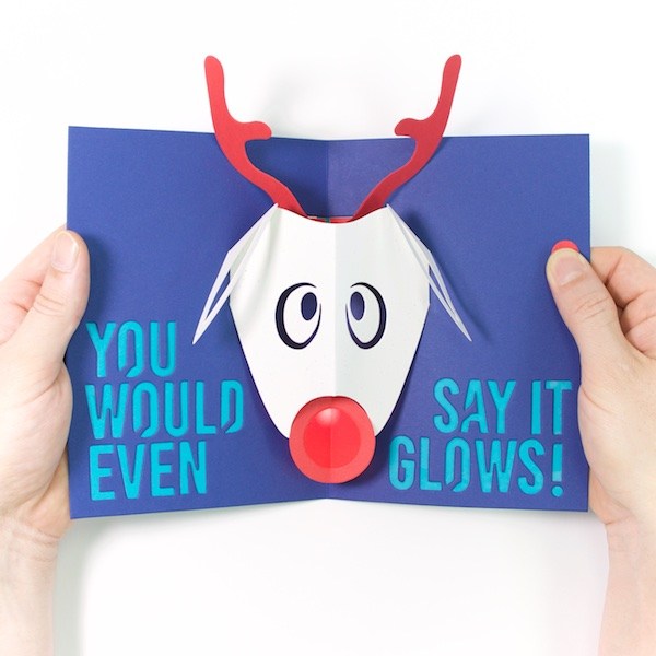 DIY Light-Up Pop-Up Card Kit - Rudolph