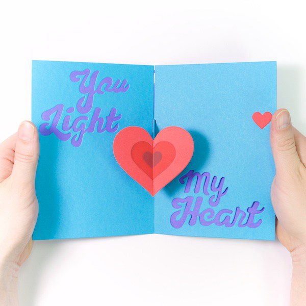 DIY Light-Up Pop-Up Card Kit - Heart