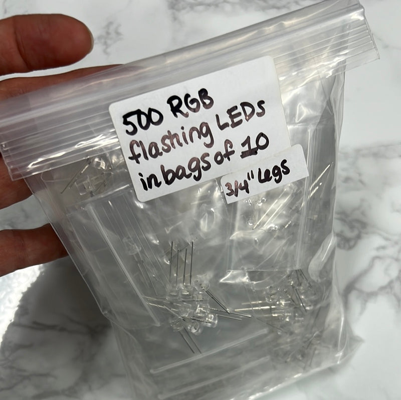 500 RGB Fast Flashing LEDs in bags of 10