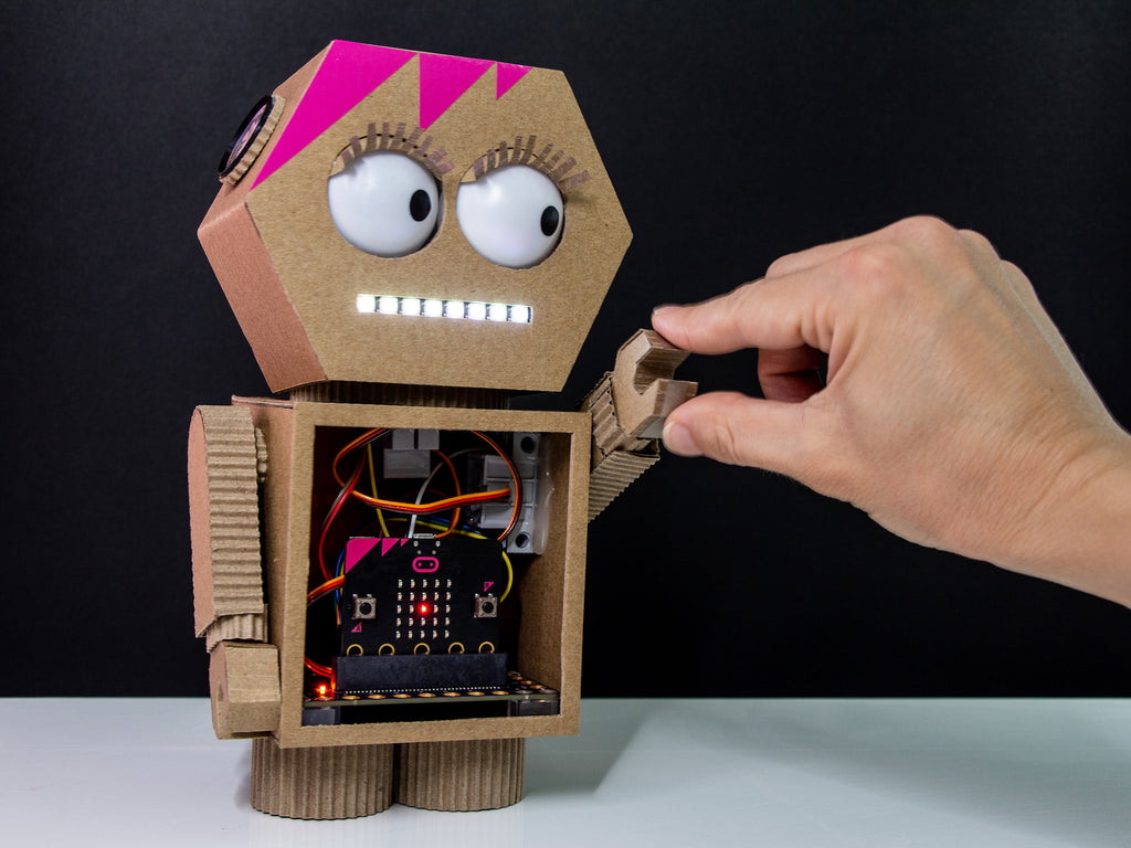 "High-Fivey" the Cardboard micro:bit Robot