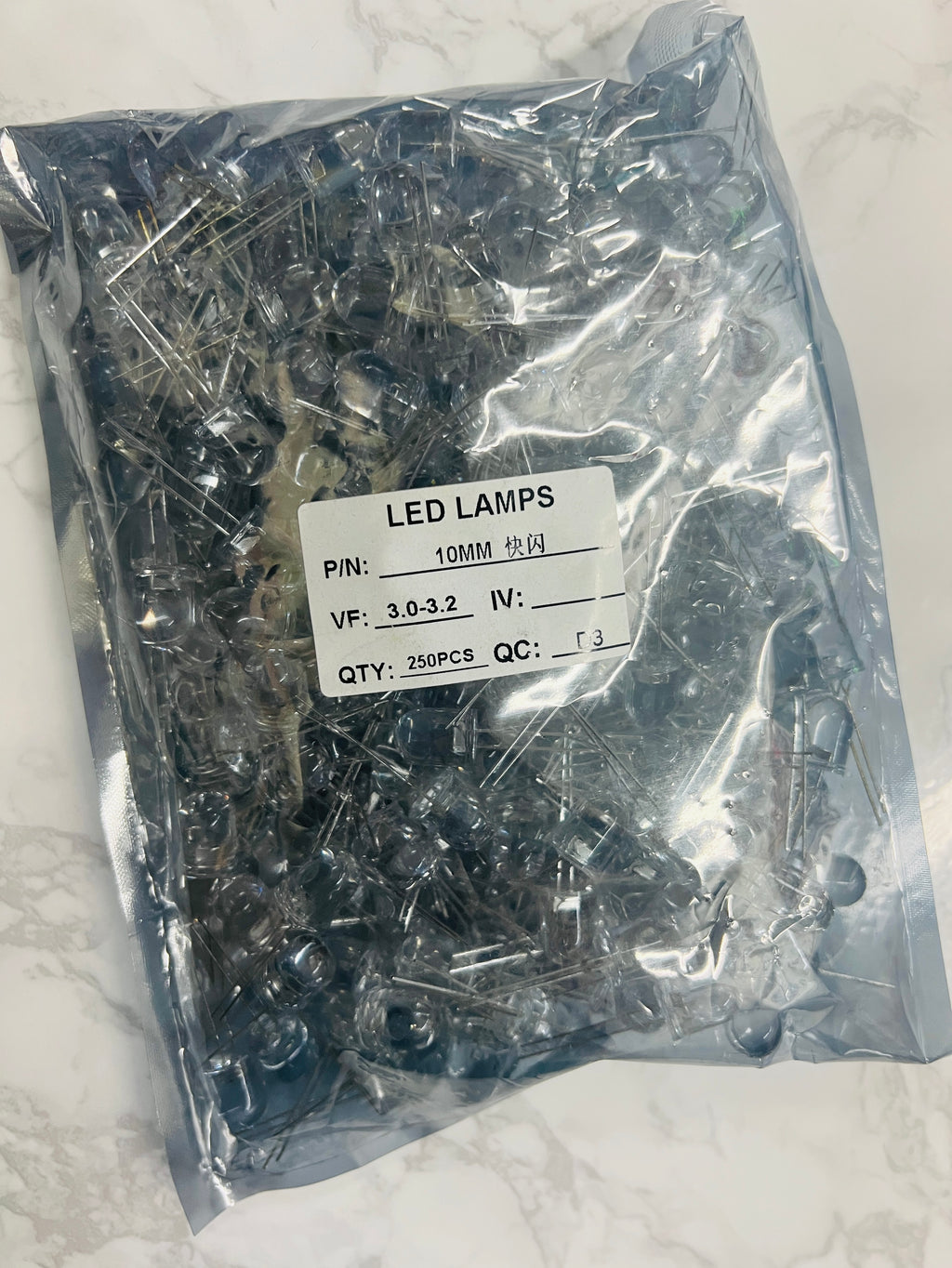 (250 Pack) 10 MM Fast-Flashing Clear RGB LEDs