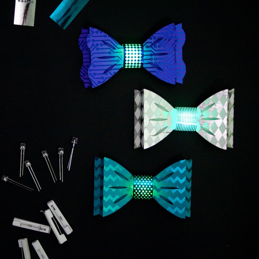 DIY Light Up Blinky Bow Ties Kit - Makes 10 Projects
