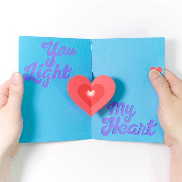 DIY Light-Up Pop-Up Card Kit - Heart