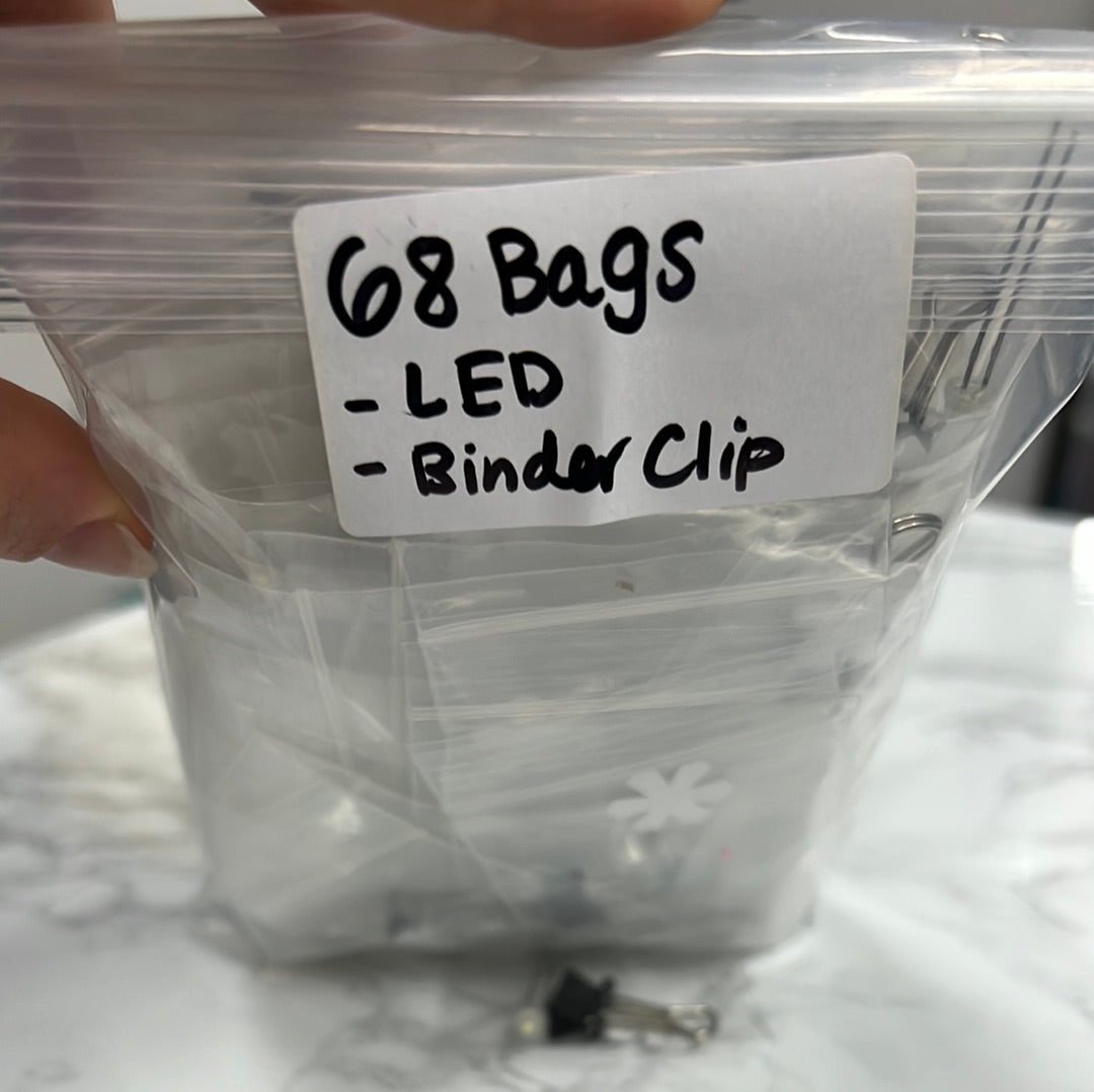 LED and Binder Clip Bags (Bag of 68 count)
