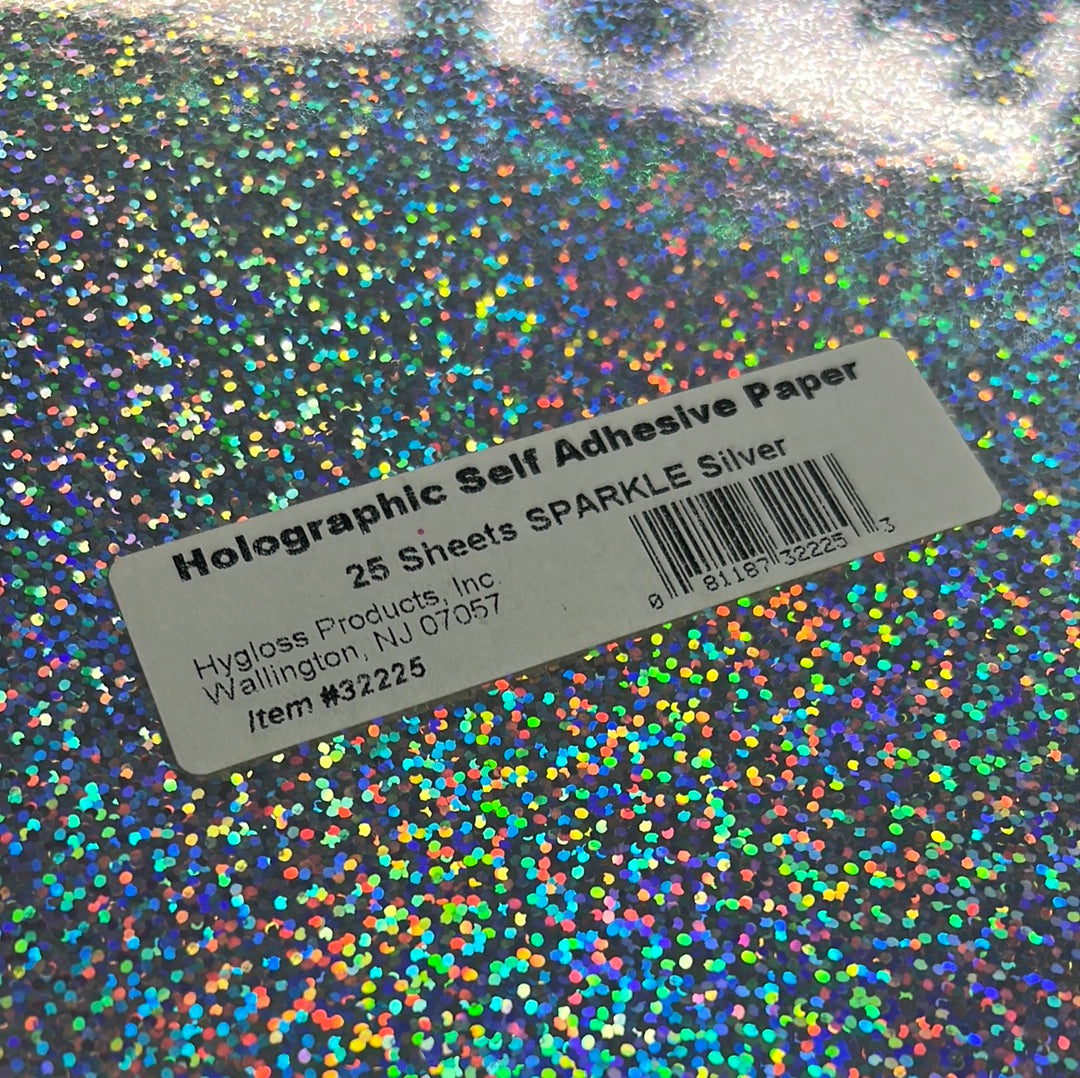 Holographic Self Adhesive Paper 25 Sheets Sparkle Star