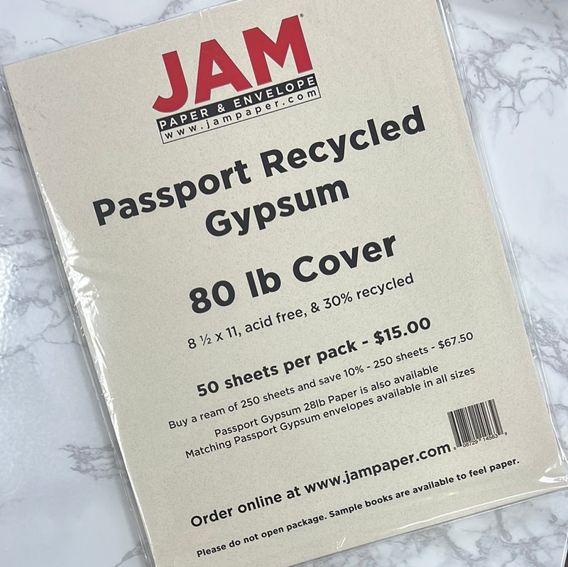 Jam Paper Brand Passport Recycled Gypsum 45 Sheet Pack